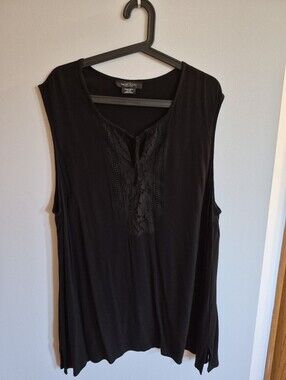 Michel Studio Plus Size Black Sleeveless Blouse Size 24